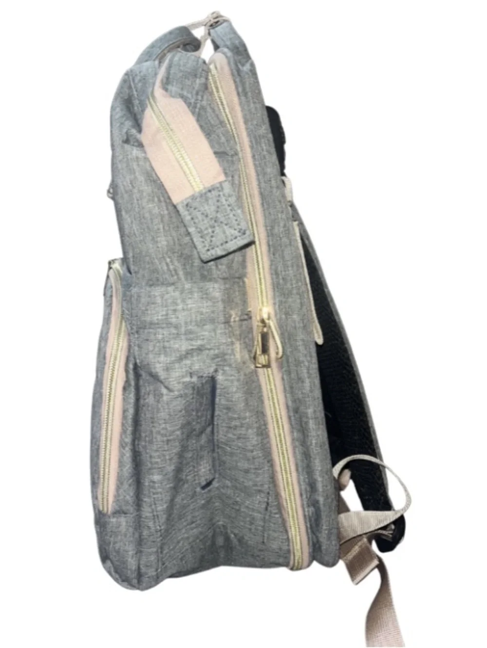 3-in-1 Multifunctional Diaper Backpack w/Foldable Changing Station Heather Grey